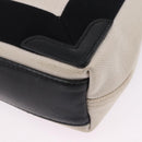BALENCIAGA Navy Cabas XS Bag Canvas Leather White Navy Silver 390346 Auth ka5679-17