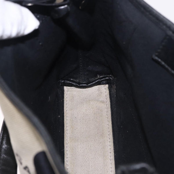 BALENCIAGA Navy Cabas XS Bag Canvas Leather White Navy Silver 390346 Auth ka5679