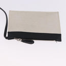 BALENCIAGA Navy Cabas XS Bag Canvas Leather White Navy Silver 390346 Auth ka5679-22