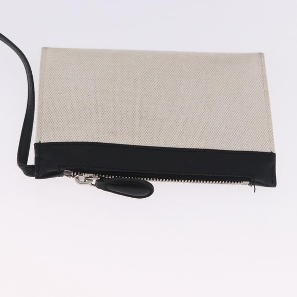 BALENCIAGA Navy Cabas XS Bag Canvas Leather White Navy Silver 390346 Auth ka5679