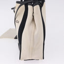 BALENCIAGA Navy Cabas XS Bag Canvas Leather White Navy Silver 390346 Auth ka5679-3