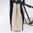 BALENCIAGA Navy Cabas XS Bag Canvas Leather White Navy Silver 390346 Auth ka5679-4