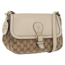 GUCCI GG Canvas Shoulder Bag Beige Gold 308452 Auth ka5680-1