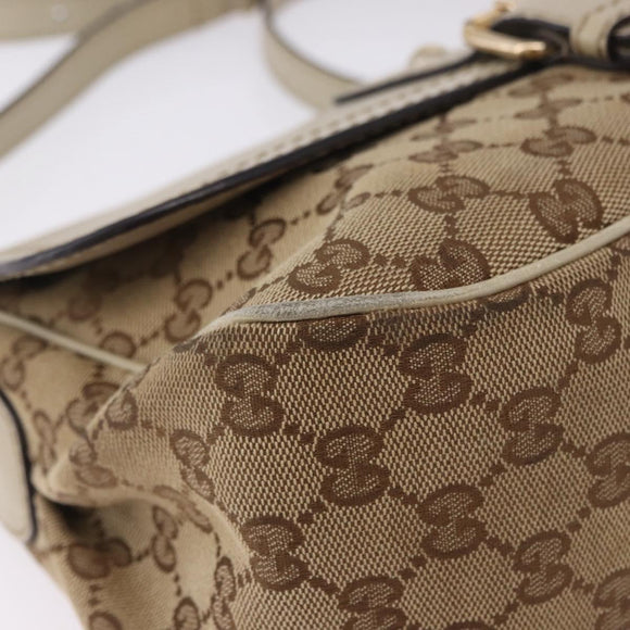 GUCCI GG Canvas Shoulder Bag Beige Gold 308452 Auth ka5680