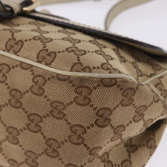 GUCCI GG Canvas Shoulder Bag Beige Gold 308452 Auth ka5680