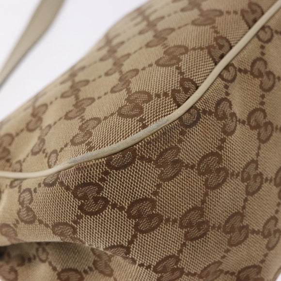 GUCCI GG Canvas Shoulder Bag Beige Gold 308452 Auth ka5680