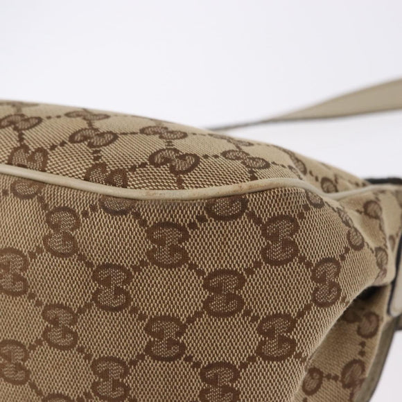 GUCCI GG Canvas Shoulder Bag Beige Gold 308452 Auth ka5680