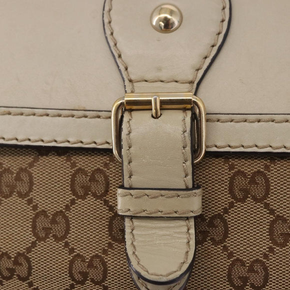 GUCCI GG Canvas Shoulder Bag Beige Gold 308452 Auth ka5680
