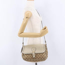 GUCCI GG Canvas Shoulder Bag Beige Gold 308452 Auth ka5680-24