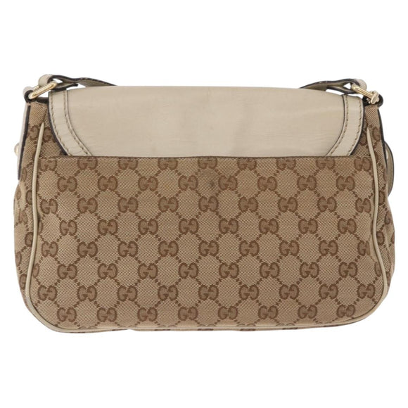 GUCCI GG Canvas Shoulder Bag Beige Gold 308452 Auth ka5680