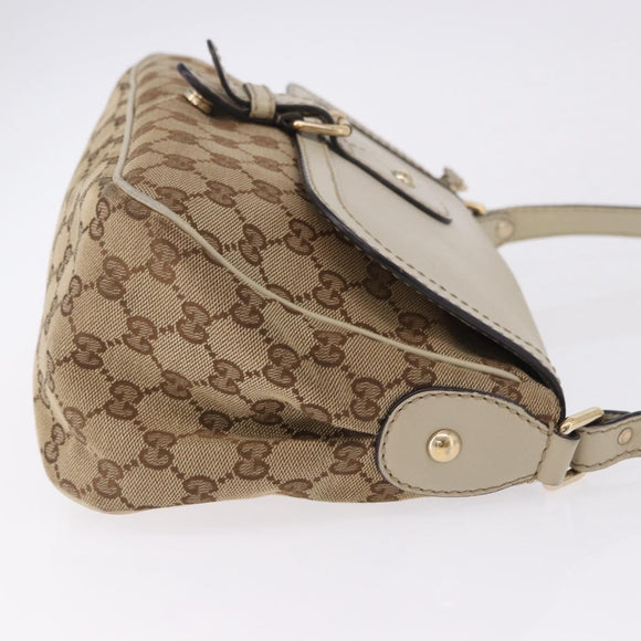 GUCCI GG Canvas Shoulder Bag Beige Gold 308452 Auth ka5680