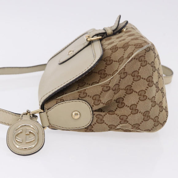GUCCI GG Canvas Shoulder Bag Beige Gold 308452 Auth ka5680