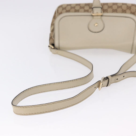 GUCCI GG Canvas Shoulder Bag Beige Gold 308452 Auth ka5680