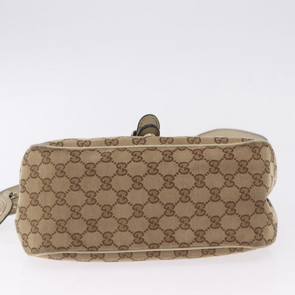 GUCCI GG Canvas Shoulder Bag Beige Gold 308452 Auth ka5680