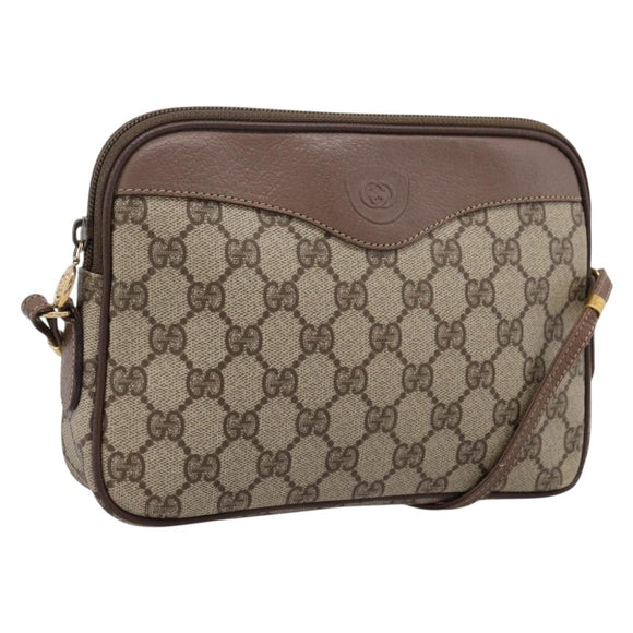 GUCCI GG Supreme Shoulder Bag PVC Beige Gold 007 115 6428 Auth ka5682