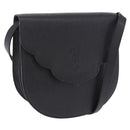 SAINT LAURENT Shoulder Bag Leather Black Gold Auth ka5683-1
