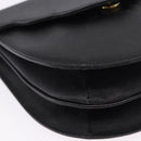SAINT LAURENT Shoulder Bag Leather Black Gold Auth ka5683-9