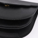 SAINT LAURENT Shoulder Bag Leather Black Gold Auth ka5683-14