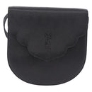 SAINT LAURENT Shoulder Bag Leather Black Gold Auth ka5683-13