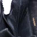 SAINT LAURENT Shoulder Bag Leather Black Gold Auth ka5683-20