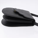 SAINT LAURENT Shoulder Bag Leather Black Gold Auth ka5683-3