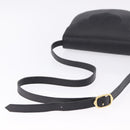 SAINT LAURENT Shoulder Bag Leather Black Gold Auth ka5683-7
