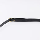 SAINT LAURENT Shoulder Bag Leather Black Gold Auth ka5683-8