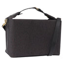 SAINT LAURENT Vanity Hand Bag Canvas 2way Black Gold Auth ka5684-1