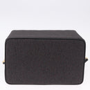SAINT LAURENT Vanity Hand Bag Canvas 2way Black Gold Auth ka5684-11