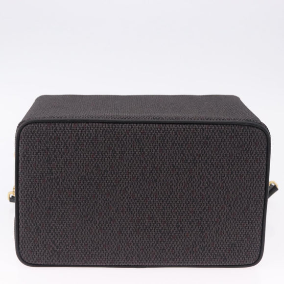 SAINT LAURENT Vanity Hand Bag Canvas 2way Black Gold Auth ka5684