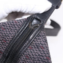 SAINT LAURENT Vanity Hand Bag Canvas 2way Black Gold Auth ka5684-19