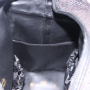 SAINT LAURENT Vanity Hand Bag Canvas 2way Black Gold Auth ka5684-23