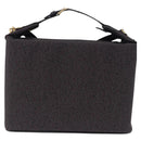 SAINT LAURENT Vanity Hand Bag Canvas 2way Black Gold Auth ka5684-3