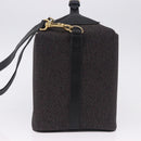 SAINT LAURENT Vanity Hand Bag Canvas 2way Black Gold Auth ka5684-4