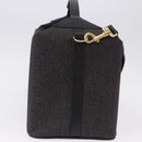 SAINT LAURENT Vanity Hand Bag Canvas 2way Black Gold Auth ka5684-5