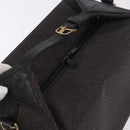 SAINT LAURENT Vanity Hand Bag Canvas 2way Black Gold Auth ka5684-6