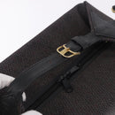 SAINT LAURENT Vanity Hand Bag Canvas 2way Black Gold Auth ka5684-7