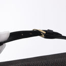 SAINT LAURENT Vanity Hand Bag Canvas 2way Black Gold Auth ka5684-8