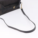 SAINT LAURENT Vanity Hand Bag Canvas 2way Black Gold Auth ka5684-9