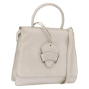LOEWE Barcelona Hand Bag Leather 2way Silver Auth ka5685V-1