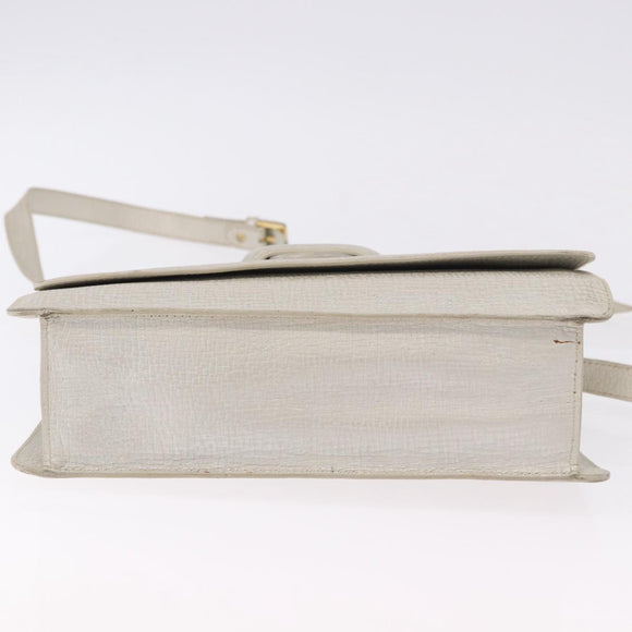 LOEWE Barcelona Hand Bag Leather 2way Silver Auth ka5685V