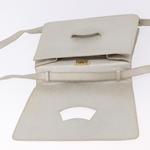 LOEWE Barcelona Hand Bag Leather 2way Silver Auth ka5685V
