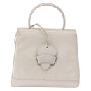 LOEWE Barcelona Hand Bag Leather 2way Silver Auth ka5685V-13