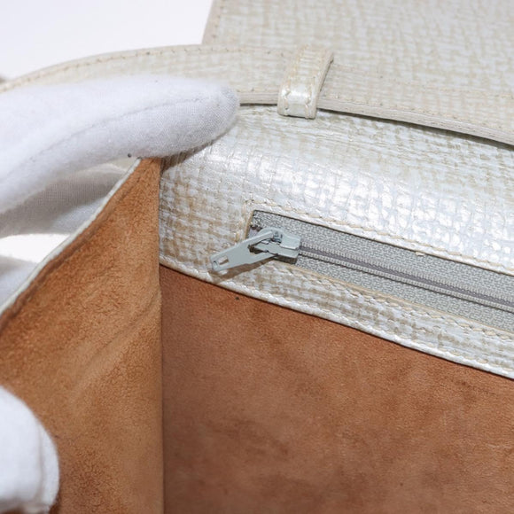 LOEWE Barcelona Hand Bag Leather 2way Silver Auth ka5685V