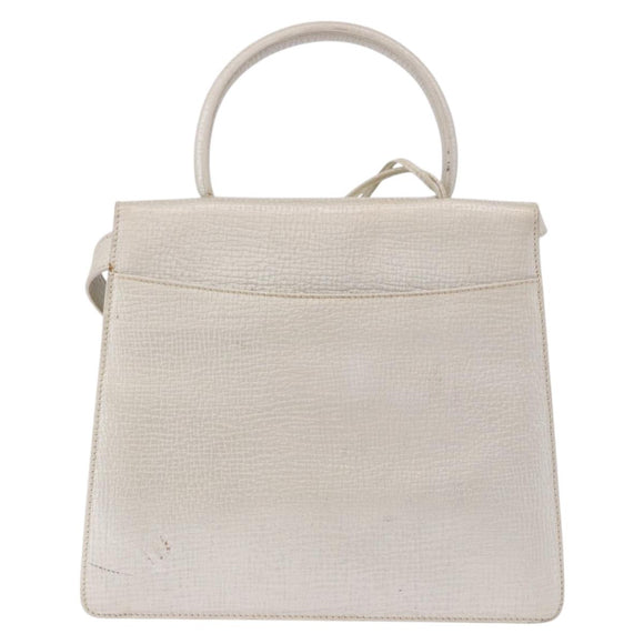 LOEWE Barcelona Hand Bag Leather 2way Silver Auth ka5685V