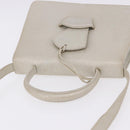 LOEWE Barcelona Hand Bag Leather 2way Silver Auth ka5685V-6