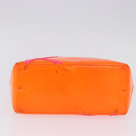 LOUIS VUITTON Monogram Vernis Fluo Reade PM Hand Bag Orange M91905 Auth ka5686