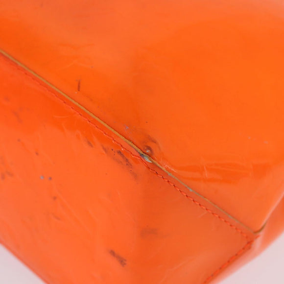 LOUIS VUITTON Monogram Vernis Fluo Reade PM Hand Bag Orange M91905 Auth ka5686