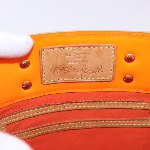 LOUIS VUITTON Monogram Vernis Fluo Reade PM Hand Bag Orange M91905 Auth ka5686