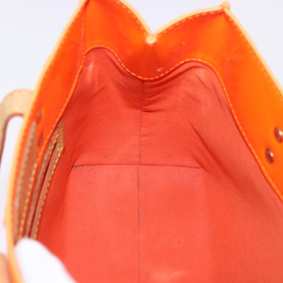 LOUIS VUITTON Monogram Vernis Fluo Reade PM Hand Bag Orange M91905 Auth ka5686